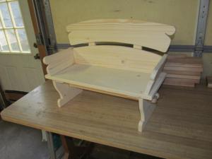 Click to enlarge image  - AMERICAN DOLL SIZE BENCH - BUCK BOARD BENCH