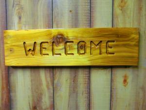 Click to enlarge image  - HANDCRAFTED WOOD SIGN - WELCOME