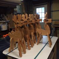 Click to enlarge image <B>OAK PULL-A-PART DEER</B> - <B>A RUSTIC COUNTRY CHARACTER</B>